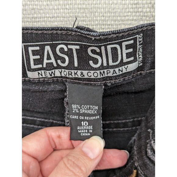 New York & Company Eastside Black Jeans Size 10 Straight -0424B193 - Picture 2 of 9